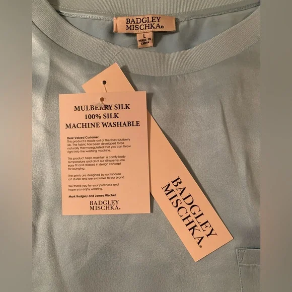 Badgley Mischka Luxury Blue Silk Lounge Set - Picture 4 of 14